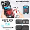 TUCCH PU Leather Case for iPhone 16 Pro Max (6.9") 2024 with Detachable Magnetic Wallet, Carbon Fiber Black