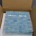 Glass Mosaic Tile Light Blue Wave 12 x 12 Inch Glossy Glass Tile for Swimming Pool Backsplash Shower Waterline Fountain Spa Wall (5-Pack, 5 sq.ft.)