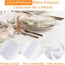 WIGENIUS 6 Pack White Table Cloth Rectangle Tablecloths 60X84 Inch,Polyester Tablecloth for 4 Foot Rectangle Tables,Wrinkle Resistant Washable Fabric Table Covers for Party, Wedding Banquet