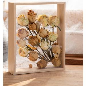 JOSON Wooden Dried Flower Photo Frame Dried Flower Display Stand Decorative Floating Photo Frame8 * 10''-primary color