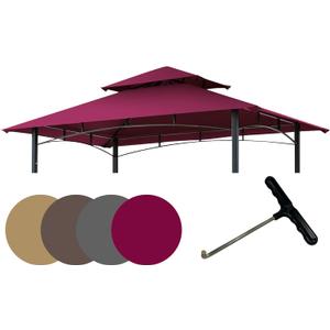EasyLee 8'x5' Grill Gazebo Canopy Cover - Waterproof Replacement Top with T-Hook,Burgundy