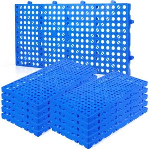 Colingmill 10 Pcs 23.6 x 11.8 x 1.18 Inch Plastic Pallets for Basement Storage Lightweight Moisture-Proof Floor Waterproof Storage Grid Pad for Ventilation Garage Supermarket Outdoor (Rectangle)