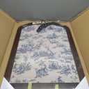 20 x 30 Inch Vintage Arched Pin Board French Toile Landscape Bulletin Board Blue Floral Cork Boards Decorative Fabric Picture Photo Memo Pinboard for Walls Picture Photo Display Living Room, 31.9" x 20.9"