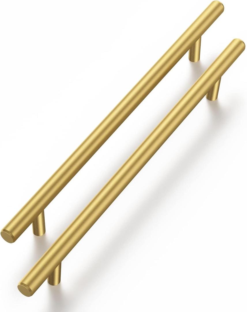 Haliwu 20 Pack Cabinet Handles Brass Gold Cabinet Pulls 6-1/4 Inch Hole Center Drawer Pulls Modern Bar Dresser Handles for Bathroom Kitchen Bedroom