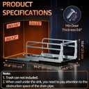 Double Pull Out Trash Can Under Cabinet, Heavy Duty Steel Frame