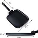 Nonstick Square Griddle Pan for Pancakes Eggs Bacon, 10 inch Family Breakfast Griddle. Aluminum Flat Top Griddle Pan for Gas Electric Stove, Even Heat Distribution Warp-Proof Easy Clean