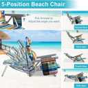 Suteck 5-Position Backpack Beach Chairs for Adults, Foldable & Portable | Adjustable Lumbar Pillow,Towel Bar, Cup Holder, Cooler Pouch & Side Pockets, for Outdoor, Beach, Camping, Oversized