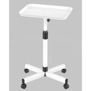 Salon Tray on Wheels, Adjustable Tattoo Tray Salon Trolley Cart for Hair Stylist Salon Rolling Tray for Clinic, Spa and Barber(36inch-White)