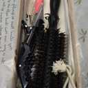 Boar Bristle Round Brush for Blow Out Set by Belula. Round Hair Brush For Blow Drying. Small 2 Wooden Barrel. Hairbrush Ideal to Add Volume and Body. Free 3 x Hair Clips & Travel Bag