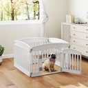 DUMOS Dog Playpen, 24 Inch 4 Panels Plastic Small Pet Fence Play Pen