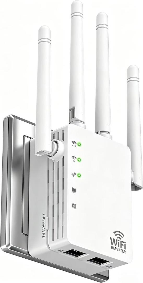 WiFi Extender, WiFi Signal Booster with 5.0G&2.4G Dual Band - 12880 Sq.Ft Coverage, 105 Devices, 1-Tap Setup, Ethernet Port & Faster Wireless Speed