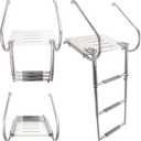 3-Step ABS Telescoping Boat Ladder | Stainless Steel Swim Platform with Handrails | 400lb Capacity | Collapsible for Pontoon, Dock & Yacht