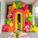 Fruit Balloon Garland Arch Kit Pink Rose Red Yellow Green Orange Balloons with Watermelon strawberry Lemon Orange Foil Balloons for Twotti Fruity Party Decorations Sweet Birthday Party