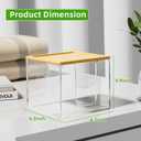 VITVITI Disposable Face Towel Holder Box, Acrylic Facial Towel Container for XL Clean Skin Club, Large Disposable Face Towels Storage with Bamboo Lid, for Bathroom, Vanity Makeup, Clear