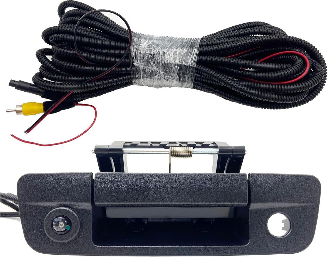 68044904AG Backup Camera Tailgate Handle with Rear View Parking Camera Compatible with 2012-2018 Ram 1500, 2011-2018 Ram 2500/3500 - Textured Black (RCA Connector)