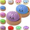 Dumplings Squishy Mystery Mini Dumplings Squishy Stress Balls Fidget Sensory Toy Soft Squeeze Decompression Dough (Purple+Blue)