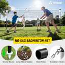 Badminton Set for Backyard, Outdoor Badminton Net with Anti-Sag Design, 4 Professional Badminton Rackets, 4 Shuttlecocks and Carry Bag for Lawn or Beach, 20FT