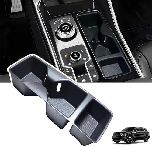 SENSHINE Center Console Cup Holder for Kia Sorento 2021 2022 2023 2024 2025 2026 Accessories Cup Holder Inset TPE Drink Holder Organizer Cupholder Protector Mats Pad Interior Decoration Black