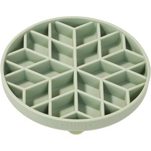 OHMO Slow Feeder Dog& Cat Bowl, Silicone Puppy Cat Food Bowl with Anti-Slip Suction Cup Slow Down Small Dogs Eating, Anti Choking (S-Diamond,Sage Green)