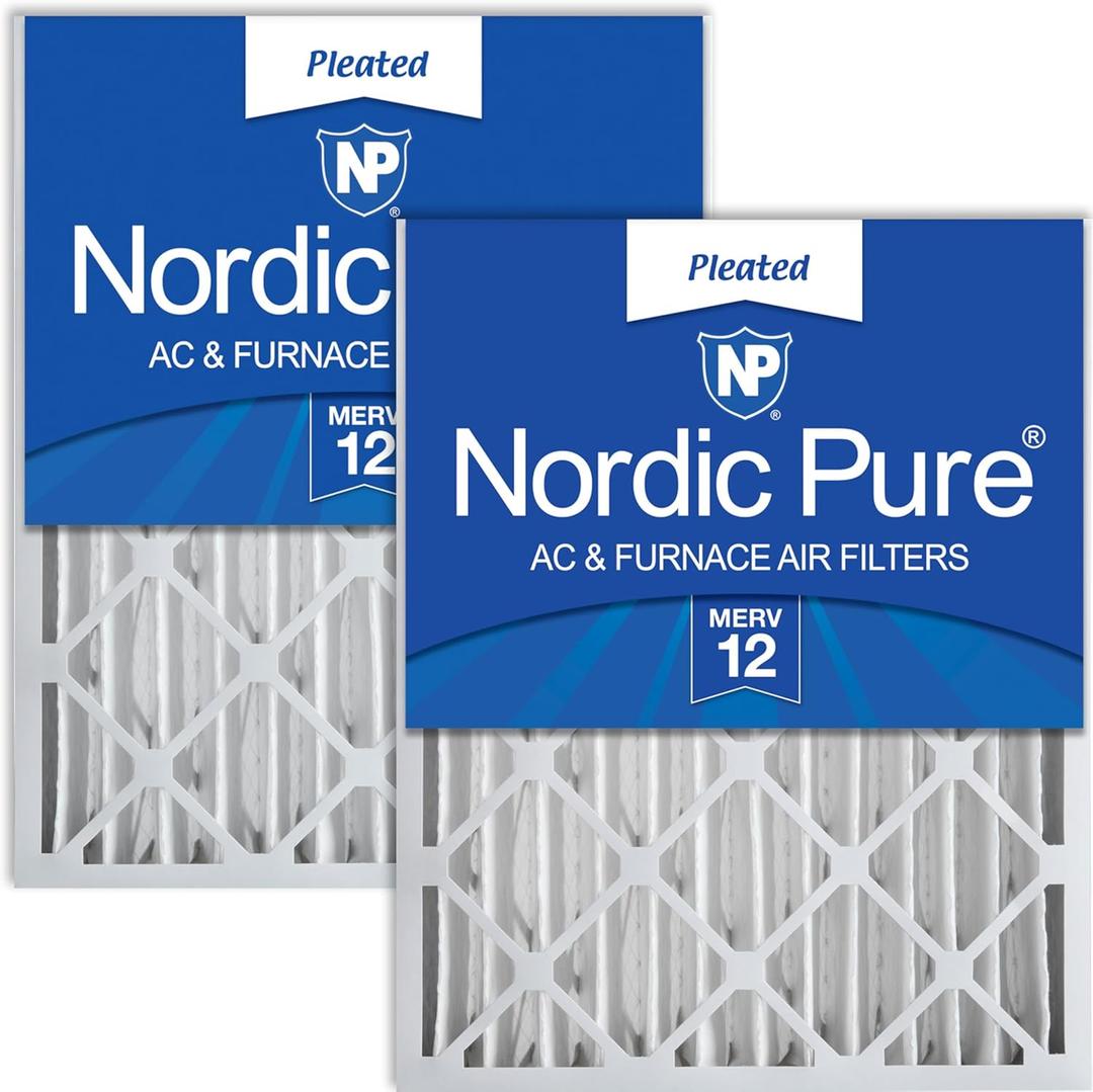 Nordic Pure 20x24x4 (19_3/8 x 23_3/8 x 3_5/8) Pleated MERV 12 Air Filters 2 Pack