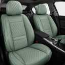 ZenRide Green Thick Nappa Leather Automotive Front Car Seat Covers Set of 2