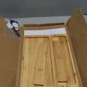 PEKER Bamboo Bathroom Organizer Countertop Small Vanity Storage Shelf for Makeup, Perfume, Skincare Natural Cosmetics Display Rack for Dresser, Sink, Kitchen - Natural