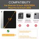 ZtotopCases for iPad Air 13 Inch Case M4 / M3 / M2 (2026/2025/2024), Auto Wake/Sleep, Multiple Viewing Angles Cover with Apple Pencil Charging, Full Protective for Table, Black