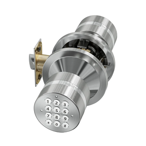 Signstek Keyless Entry Door Lock, Door Knob with Keypad, Smart Code Door Lock, Mute Mode, Passage Function, Easy to Install, Satin Nickel