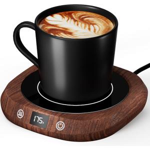 Coffee Mug Warmer - Coffee Cup Warmer for Desk Auto Shut Off, Smart Electric Candle Warmer Beverage Warmer for Coffee, Tea, Water, Milk and Coco, 5 Temperature Settings & 1-12H Timer (Wood Grain)