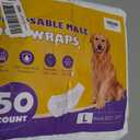 BURVAGY 50 Count Disposable Male Dog Wraps, Male Dog Diapers, Super Absorbent Pee Wraps, Belly Bands for Dogs, Leak Proof, Wetness Indicator, Puppy and Doggie Diaper for Peeing, Large