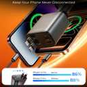 LISEN Retractable Car Charger Adapter for iPhone 17,4 in 1 Fast Charging Car Phone Charger,69W USB C Car Truck Accessories,Road Trip Essentials Gift for Men Women for iPhone 17 Pro Max/16/15/14/13/12