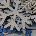 Maitys 12 Pcs Glitter Wooden Snowflake Decor 3D White Snowflake Sign and Centerpieces for Table for Christmas Xmas Tiered Tray Decor Winter Wonderland Decorations(Classic Color)