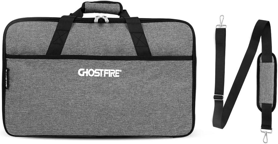 GHOSTFIRE Guitar Pedal Board Bag Effect Pedalboard Bag Accessory Storage Bag Carry Case 20.1x11.8x5.1in