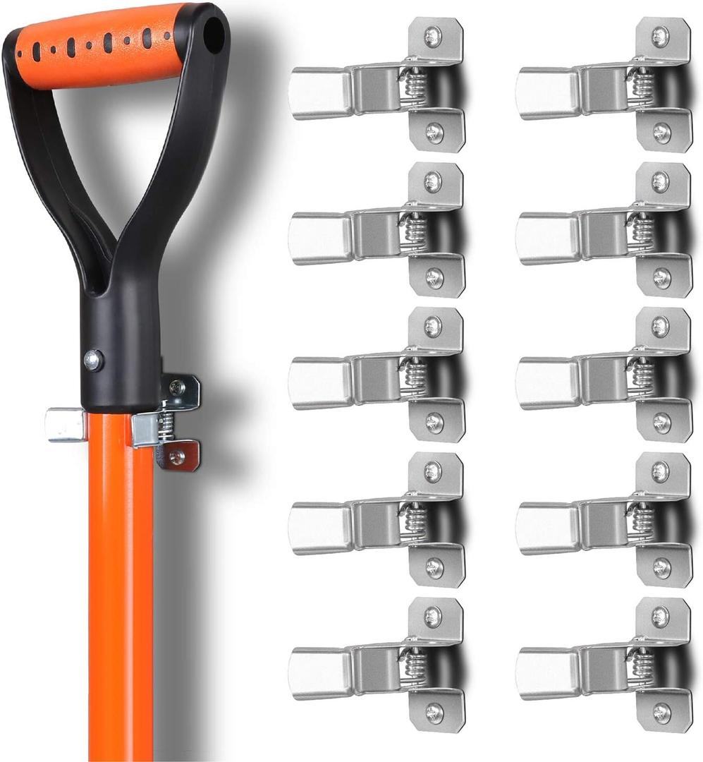 HORUSDY 10 Pack Spring Grip Mop and Broom Holder for Shovel, Rake, Broom, Mop Holder, Etc. HORUSDY 10 Pack Spring Grip Mop and Broom Holder for Shovel, Rake, Broom, Mop Holder, Etc.