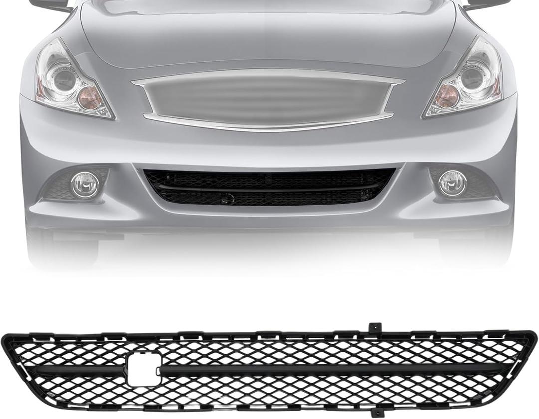 622541NF1A Front Bumper Lower Center Grille Fit for Infiniti G25 Base/Journey 2011 2012 | G37 2010 2011 2012 2013 | Q40 Base 2015, Radiator Grill Mesh - Textured Black Replace IN1036100