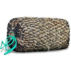 Square Bale Hay Nets for Horses, Premium PE Slow Feed Net with 1.6" Hole, Suitable for 36x18x18 to 45x25x17 Inches Hay Bales, Drawstring Closure for Easy Loading