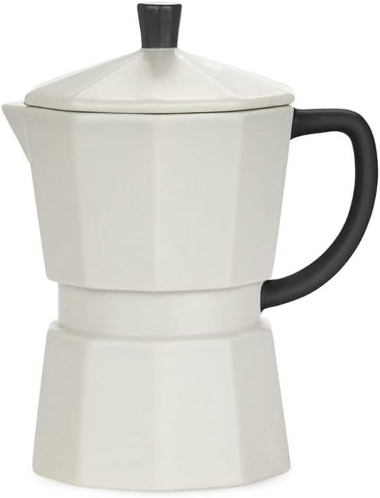 Balvi Moka Grey Italian Coffee Mug with Ceramic Lid Coffee Mug 14.5 x 11.8 x 9 cm