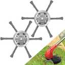 6 inch Steel Wire Weed Brush Cutter Trimmer Head Electric Weed Blades Head Wired Trimmer Head Replacement Weed Wackers Attachment for Electric Cordless String Trimmers, Weed Wrecker (2 Pack)