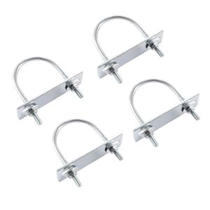 uxcell Round U-Bolts 4 Sets 1.97"(50mm) Inner Width 80mm Length Steel M6 with Nut, Plate, Washer