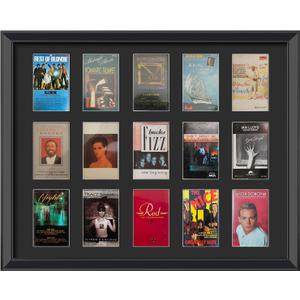 Cassette Tape Storage Shadow Box Display Stand,Cassette Tape Display Frame,Cassette Tape And case Display Frame,15 Cassette Rack Display cabinet,Music Tape Storage Display Rack,Audio Storage Solution.
