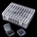 Small Bead Organizer Storage Box, 30PCS Mini Clear Plastic Containers Transparent Rectangle Cases with lid for Collecting Beads Jewelry Crafts Nail Tiny Items