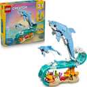 LEGO Creator 3 in 1 Sea Animals: Beautiful Dolphins Building Toy for Girls, Boys, & Kids, Ages 8+ - Gift for Birthdays - Build a Dolphin, Seahorse, or Crab Animal Figure - 31385