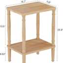 LUCKNOCK Solid Wood Side Table, Small Vintage End Table, Narrow Couch Side Table with Storage, Skinny Nightstand Bedside Table for Small Spaces, Bedroom, Living Room, Farmhouse, No-Tool Assembly., 15.7 inches x 11.8 inches x 20.8 inches
