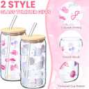 2 Pcs Era Theme Glass Tumbler Gifts 16 oz Can Shape Drinking Glass Cups with Lids and Straws Funny Era Themed Gifts Iced Coffee Mug Water Bottle for Christmas Graduation Birthday Supplies