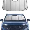 Pigenius Windshield Sunshade for Honda CR-V 2023-2026, Premium Grey Leather Finish