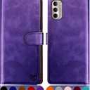 SUANPOT for Moto G Stylus 2022 4G Wallet case RFID Blocking Credit Card Holder, Flip Folio Book PU Leather Phone case Shockproof Cover Women Men for Stylus 2022 4G case (Purple)