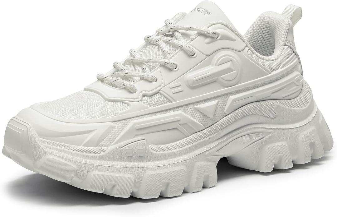 DREAM PAIRS Women Chunky Fashion Sneakers Platform Bold Lace-Up Comfortable Sneakers. (7)