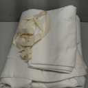 Linen Feel Off White Duvet Cover Super King Plus Size 120'' L x 120'' W, Percale 100% Washed Cotton Duvet Cover with Zipper Closure Plus 2 Pillowcases, Oeko TEX Standard 100 Certificated