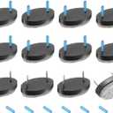Uxcell 12Pcs Nail-on Felt Furniture Pads, Oval Felt Pads Furniture Sliders Floor Protectors for Wooden Furniture Table Sofa Chair Leg (25mm, Black)