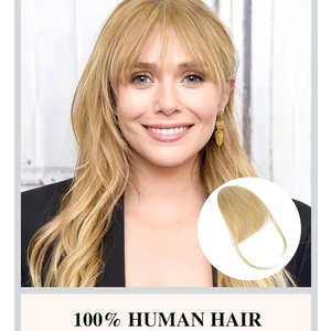 BOGSEA Clip in Bangs 100% Human Hair Bangs with Temples Bangs Hairpieces for Women Clip in Fake Bangs for Daily Wear ((16#), Wispy Bangs)